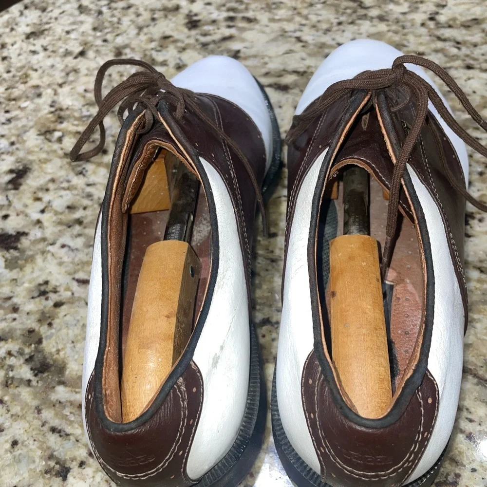 Vintage Adidas Men's Leather Saddle Golf Shoes 9 1/2 in excellent condition - Picture 3 of 5